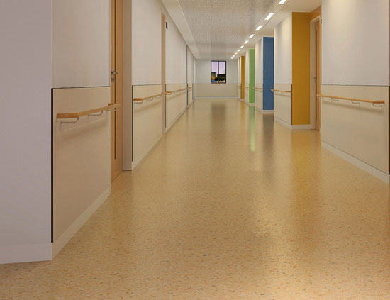 医院走廊PVC地板案例